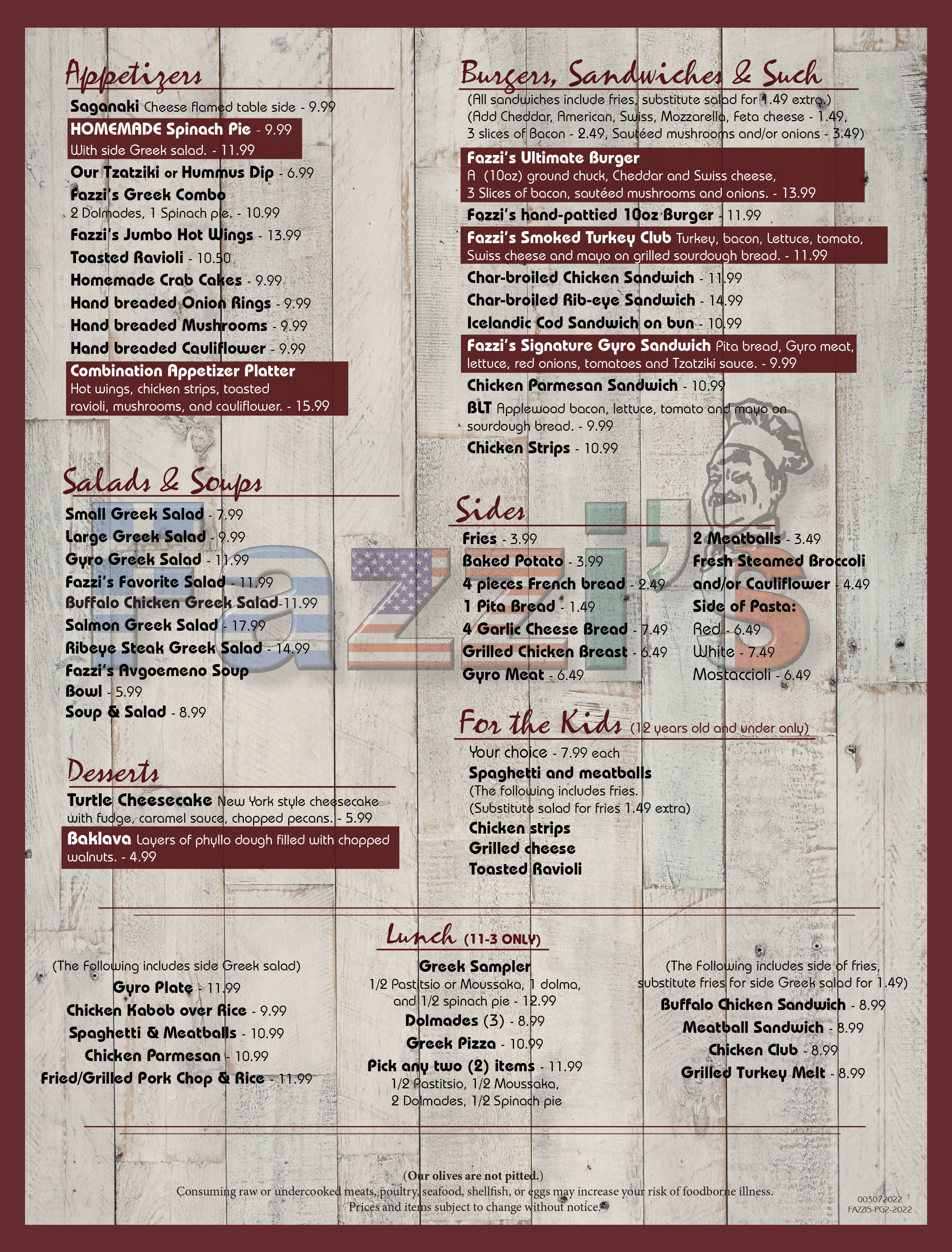 Fazzi's Greek American Italian Restaurant Collinsville, IL